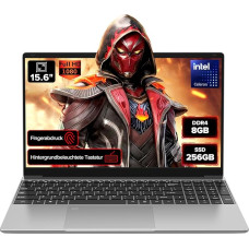 2026 Nešiojamasis kompiuteris Notebook QWERTY, 15,6 colių IPS FHD ekranas, 8 GB RAM, 256 GB SSD, 