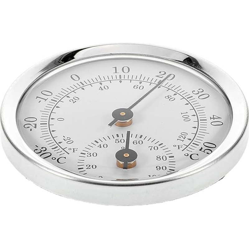 Kleiner Thermohygrometer Weiß mit Kunststofflinse für Gewächshaus und Fahrzeuge Tragbares Analoges Hygrometer zur Genauen Temperatur und Luftfeuchtigkeitsmessung