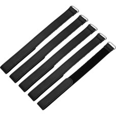sourcing map Wiederverwendbare Batterie-Spanngurte, 2,3 x 30,5 cm, schwarzes Leder, Mehrzweck-Batteriehalter, verstellbarer Gurt, Hakenschlaufen, Befestigungsgurt für Quadcopter, FPV-, RC-Drohnen