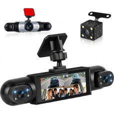 SIXTOP 3.16 Inch Dash Cam 4 Camera 1080P Full HD Dash Cam with 360° All-Round View - Includes Motion Detection, Night Vision, Reverse, 150° Wide Angle & Loop Recording for Car, Truck, Taxi