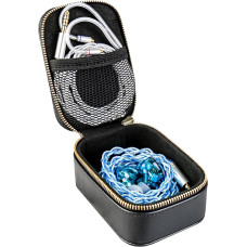 EZ EAR TRI Xuanwu didelis užtrauktuku užsegamas ausinių laikymo krepšys su tinklelio kišene, vandeniui atspari nešiojama dėžutė, skirta IEM, garso priedams, ausų kištukams ir kabeliams