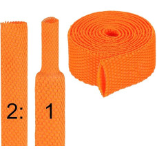 tiekimo žemėlapis Schrumpfschlauch, 2:1 Verhältnis, 0,95 cm Innendurchmesser, 91 cm, geflochtene Kabelhülsen, Stoff, gewebt, Schrumpfschlauch, Schutz für Kabelbaum, Kabelmantel, Schlauchdraht, Orange