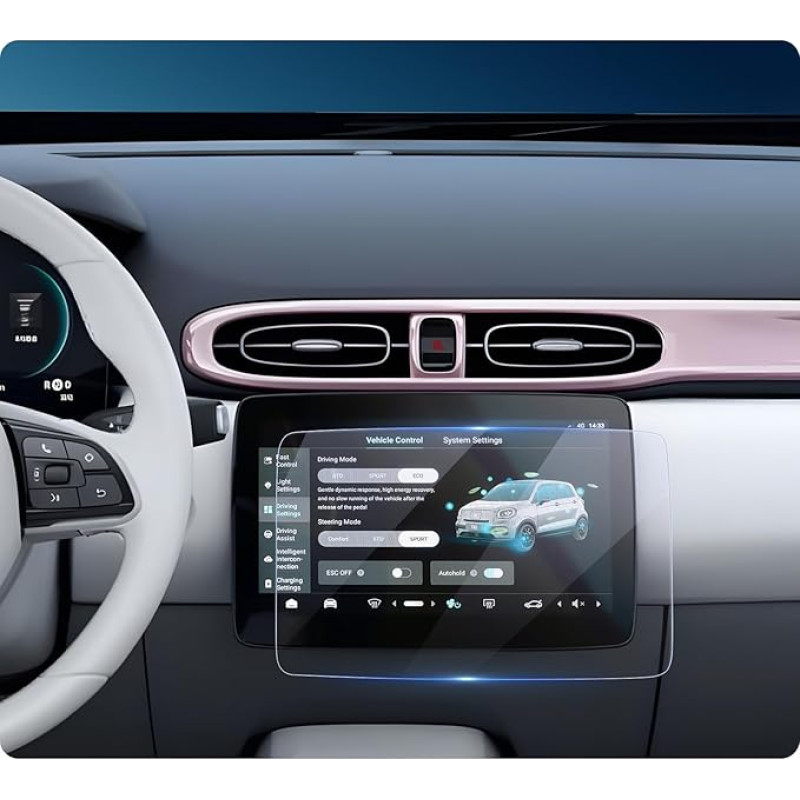 LUWU suderinama su Leapmotor T03 2024 2025 2026 Navigation Ekrano apsauga 10,1 colio GPS HD grūdinto stiklo ekrano apsauga nuo pirštų atspaudų 9H atspari įbrėžimams T03 Priedai