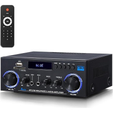 AK50 HiFi Amplifier Home Audio Stereo Receiver 400W Home 2CH Bluetooth 5.0 Power Amplifier System FM Radio USB SD Card with Remote Control for Home Theater Speaker Studio Karaoke