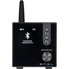 SMSL SA300 High Performance 2.1 Bluetooth 5.0 Remote Control Hi-Fi Digital Power Amplifier, Infineon MA12070 Chip 80Wx2Class D Power Amplifier, Multiple EQ Modes, Suitable for Home Use, Black