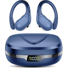 CASCHO Bluetooth Kopfhörer Sport, Kopfhörer Kabellos Bluetooth 5.3, 60 Std Kabellose Kopfhörer mit Tiefer Bass, In Ear Kopfhörer mit 4 ENC Klarer Mic, IPX7 wasserdichte Ohrhörer mit Ohrhaken Hellblau
