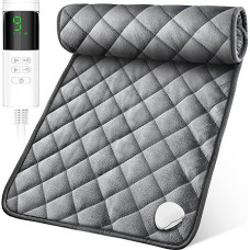 MILFECH 84 x 43 cm Heating Pad with Automatic Shut-Off, Electric Heat Pad, Fast Heating Technology with 9 Temperature Levels and 4 Timing Settings, Large Safe Heat Pads for Back, Neck, Shoulder