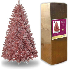 SHATCHI 5 pėdų rožinė rožinė blizganti blizgučiai patarimai krūminga prabangi prabangių atlenkiamų šakų kalėdinė eglutė