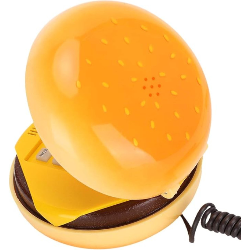 Laidinis laidinis fiksuotojo ryšio telefonas Naujiena Emulational Lovely Cute Hamburger telefonas Kūrybinis stalinis telefonas Laidinis namų biuro telefonas su pakartotinio rinkimo ir balso laisvojo ryšio funkcija