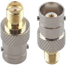 SMA Female to BNC Female RF Coax Adapter SMA to BNC Connector Coaxial Jack Antenna Connector Straight Coupler Compatible with SDR Ham Two Way Handheld Radio Baofeng UV 5R UV82 V-5r5 Pack of 2