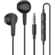 Hi-Res In-Ear Headphones with Microphone for iPhone, iPod, iPad, MP3, Samsung, Lightweight Headphones with Volume Control, 3.5mm Jack - Black