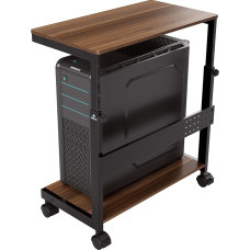 EUREKA ERGONOMIC Reguliuojamo aukščio kompiuterio bokšto stovas, ATX korpusas, procesoriaus laikiklis, kompiuterio vežimėlis, procesoriaus stovas su ratukais ir pelės padu, graikinio riešuto spalvos