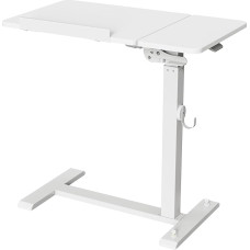ETHU sulankstomas staliukas su ratukais, reguliuojamo aukščio naktinis staliukas (68-108 cm) ir pakreipiamas stalviršis, mobilus kompiuterio staliukas, nešiojamojo kompiuterio staliukas, galintis būti stalas virš lovos, sofos ir namų biuro, baltos spalvos