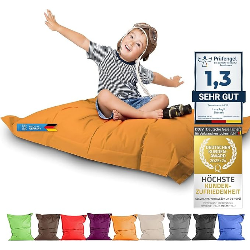 Lazy Bag Original Indoor and Outdoor Bean Bag, XL 250 Litres, Giant Bean Bag, Junior Seat Cushion, Chair for Children and Adults 160 x 120 cm