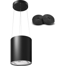 SNDOAS Salos gartraukis, 35 cm skersmens ištraukiamasis gartraukis su 700 m³/h stipria siurbimo galia, su aktyvuotos anglies filtru, 3 galios lygiais, LED apšvietimu, tyliu 55 dB triukšmu, juodas