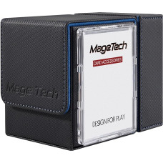 Mage Tech Adventurer [Paragon] Commander Kit - Avatar Holder + Backpack Cube Box Snap-On Back Panel with Life Tracker - MTG Commander/EDH - Black/Blue