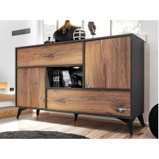 Extreme Furniture Living Room Cabinet with Retractable Doors Venice Sideboard 4D 149.5 x 89 x 40 cm Modern Style