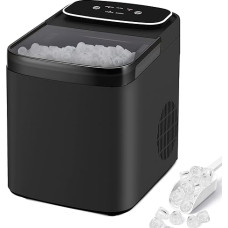 Citybee Eiswürfelmaschine Klein Kompakt & Leise - Schnell Eis 9 Würfel In 6 Min - 2 Eisgrößen Bis 14 Kg 24 H - Automatischer Stopp Selbstreinigung Tragbar Für Küche Büro Bar Party Grau