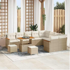 Modulares Gartensofa-Set 12-teilig mit Kissen in Beige aus Poly Rattan - Lauko sofos komplektas sodui ir terasai