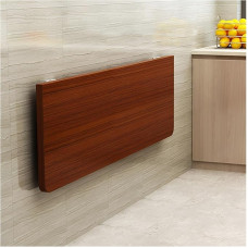 Wandmontierter Klapptisch für kleine Räume, platzsparender Wandschreibtisch für Waschküche, Homeoffice, Garage, Keller, Küche, Walnuss (120 x 24 cm)
