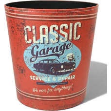 Emartbuy Papiermülleimer aus PU-Leder, Retro, Vintage, cool, witzig, Heimbüro, klassische Garage