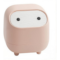 Mini stalo šiukšliadėžė, miela animacinių filmukų stalo šiukšliadėžė, maža šiukšliadėžė su vieno prisilietimo dangčiu biurui, virtuvei, miegamajam (neslidi, lengvai valoma)