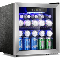 Antarctic Star 48 Dosenkühlschrank für 12 Flaschen Wein mit Glastür aus Edelstahl Digitale Temperaturanzeige Elektronische Temperaturregelung Silber