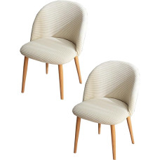 Valgomojo kambario kėdžių dangteliai, Slipcovers, Stretch valgomojo kambario kėdžių dangtelis, nuimamas apvalus kėdžių dangtelis, skalbiamas išlenktas kėdžių dangtelis, virtuvės kėdžių dangtelis gyvenamajam kambariui, kreminis, 2 dalys