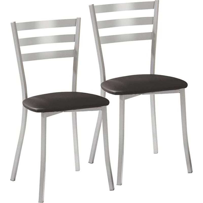 ASTIMESA SCRRNE Dvi virtuvės kėdės, metalinės, juodos spalvos, aukštis 45 cm