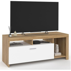IDMarket - Malo TV Stand 110 cm Wood and White Cabinet