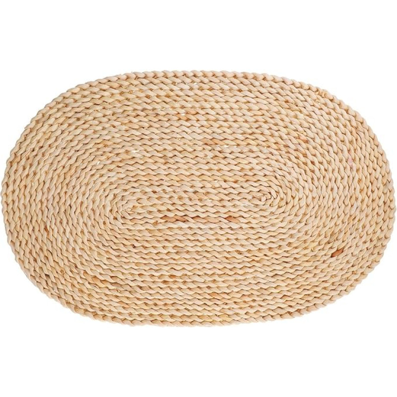 Rattan Tischset aus Geflochtenem Hitzebeständigem Maisstroh mit Natürlichem Design Ovales Platzdeckchen 30x45cm für Täglichen Gebrauch zu Hause