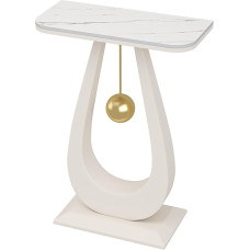 Kleiner Konsolen-Akzenttisch, Konsolen-Akzenttisch, gesinterter Stein, schmaler Eingangs-Sofatisch mit Metallfuß, Luxus-Konsole für Flur, Wohnzimmer, Schlafzimmer