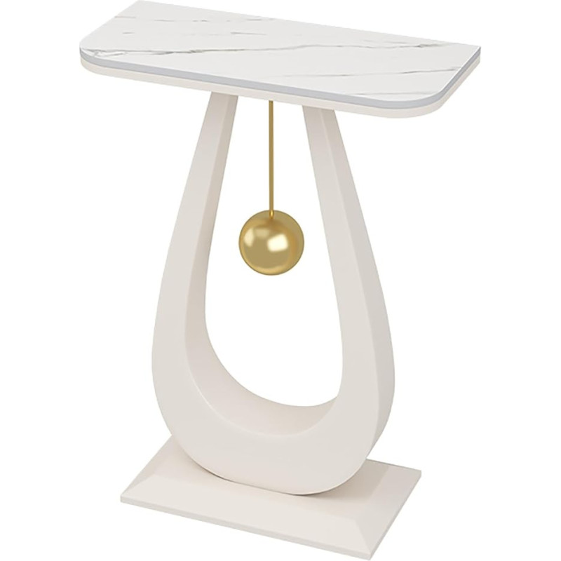 Kleiner Konsolen-Akzenttisch, Konsolen-Akzenttisch, gesinterter Stein, schmaler Eingangs-Sofatisch mit Metallfuß, Luxus-Konsole für Flur, Wohnzimmer, Schlafzimmer