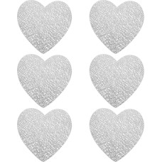 Healeved 6 Stück Herzförmige Platzsets aus PVC mit Hitzebeständiger Oberfläche für Hochzeit und Wohnraum Feine Glatte Textur und Kreative Tischdekoration