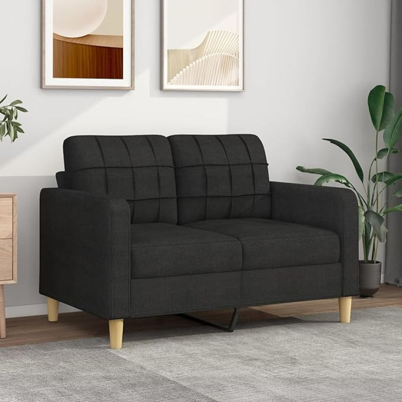 JUDYYY 2 vietų sofa juoda 120 cm audinys Sofa Svetainė Jaunimo poilsio sofa Sofos ir sofos Miegamojo sofa Jaunimo vaikų kambarys