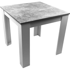 Valgomojo stalas Virtuvės stalas Betoninis baltas 80 x 80 cm