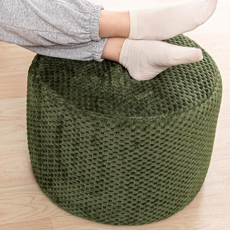 Osmanų kojų atrama užpildyta apvali Boho grindų sėdynė kėdė kojos kojos pagalvė grindų pagalvė Bean Bag Pouf Osmanų 18 x 18 x 14 colių miškas