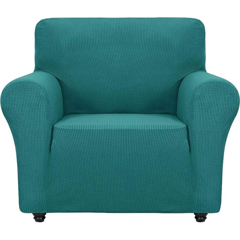 ZNSAYOTX Super Stretch Chair Slipcover Universal Sofa Chair Covers for Living Room Dogs Pet Furniture Protector Spandex Armchair Slipcovers with Anti Slip Foam Sticks (Blackish Green, Chair)
