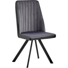 Valgomojo kėdės, virtuvės kėdė, minkšta kėdė su atlošu, su aksomine sėdyne, metalinis rėmas, spalva: Tamsiai pilka/juoda, kiekis: Spalva, spalva: juodai-juoda, spalva: juodai-juoda, spalva: juodai-juoda