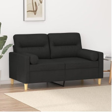 ZEYUAN 3200817 2-vietė sofa su dekoratyvinėmis pagalvėlėmis Juoda 120 cm audinys, Sofos ir kušetės, Sofa svetainė, Sofa paauglių kambariui, Sofa poilsiui, Sofa miegamajam, Miegamojo sofa, Minkšta sofa