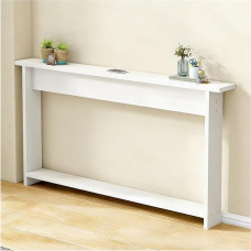 Konsolentisch Beistelltisch Schlafzimmer Wohnzimmer kleine Räume Länge 80-150cm, Holz Konsole für Spalte Sofa Flur, schmales Regal Eingang(B,31.5x5.9x25.6in/80x15x65cm)