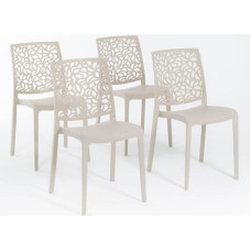 Anna Fibreglass Resin Chairs (4, Cream)