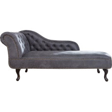 invicta INTERJERAS Dizainas Chesterfield Chaise Longue Antikvarinė pilka Chaise Longue sofa Gyvenamasis kambarys Osmanas