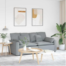 3 vietų sofa su miego funkcija, sofa-lova, sofa-lova, sofa-lova iš audinio, svetainės sofa-lova, poilsio sofa, 3 vietų modulinė sofa, 224 x 105 x 64 cm, šviesiai pilka