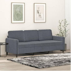 3-vietė sofa Sofa Lounge Sofa Minkšta sofa Relax Sofa Svetainės sofa Svečių sofa Relax Sofa Miegamojo svečių kambariui Tamsiai pilka 180 cm Velvetas