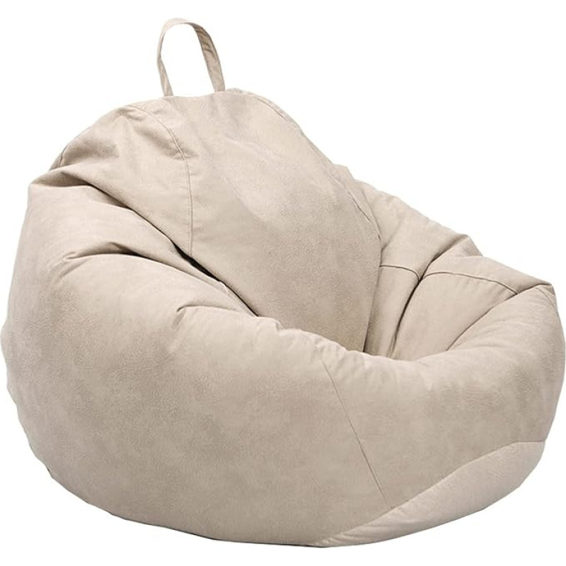 Bean Bag kėdės sofos dangtis be užpildo Lazy Lounger High Back Didelis Bean Bag saugojimo kėdė Couch Couch Lazy Sofa Kėdės 90 cm x 110 cm Beige