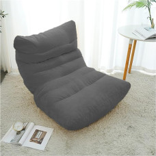 Lounge Chair Lazy Floor Sofa Accent Bean Bag Couch for Living Room Corner Chair Bedroom Salon Office Lazy Sofa Chairs Dark Grey