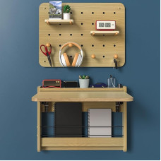Klappbarer Esstisch aus Massivholz zur Wandmontage mit Stauraum, weiß, idealiai tinka mažoms patalpoms virtuvėje, darbo kambaryje, bute, bute, kambaryje, balkone ir kambaryje