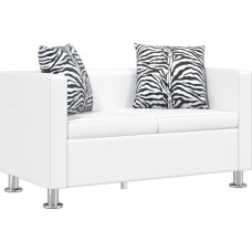 HUAKEHOM 2 vietų sofa sofa Lounge Sofa Relaxing Sofa Faux Leather White