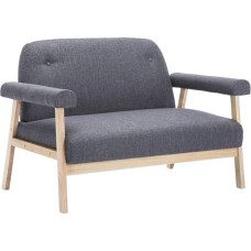2 vietų sofa su medžio masyvo rėmu, sofa-lova, medžiaginė sofa, svetainės sofa, svetainės sofa, minkšta sofa, sofa su porankiais, svetainės sofa, audinys, tamsiai pilka